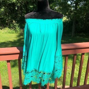 Colleen Lopez A Bit Romance Off-the shoulder Top, sz Medium